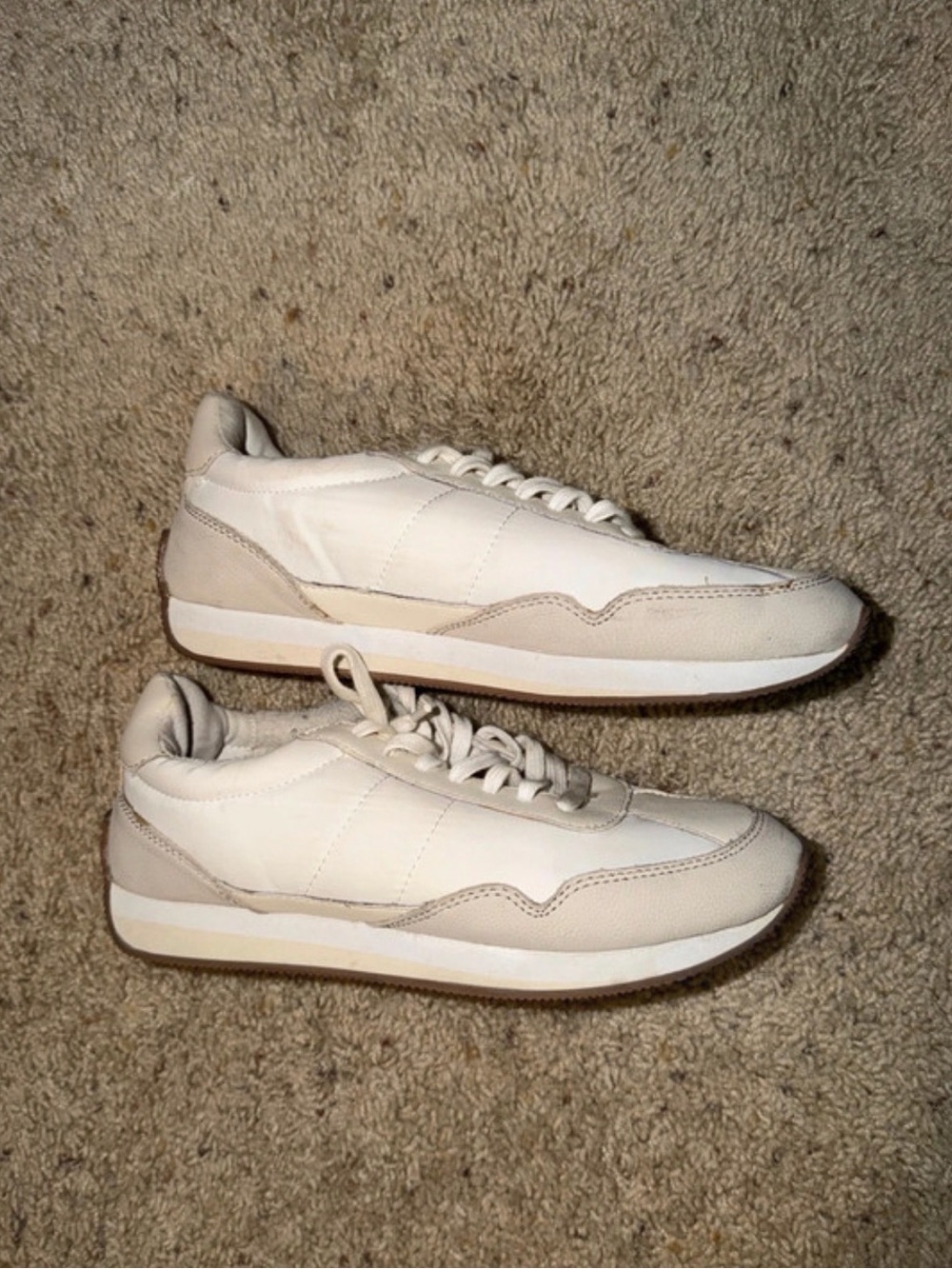 Madewell Women's Low-Profile Athletic Sneakers Off-White and Beige League Shoes